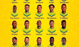 巴西国家队2022名单 巴西国家队2022名单